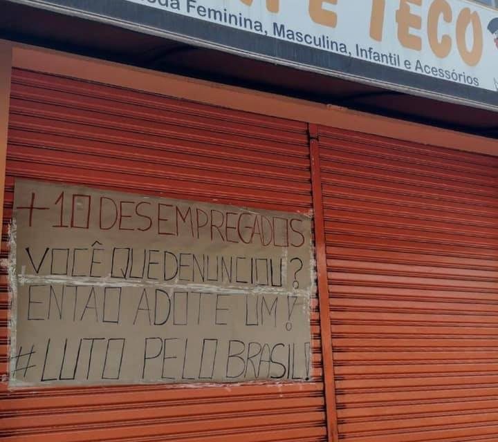 Comércio de Louveira: loja ‘protesta’ com cartaz informando sobre demissões