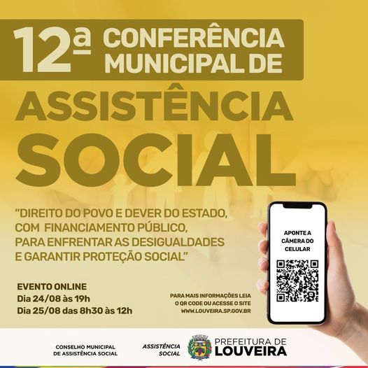 Louveira realiza nos dias 24 e 25 de agosto a 12ª Conferência Municipal de Assistência Social