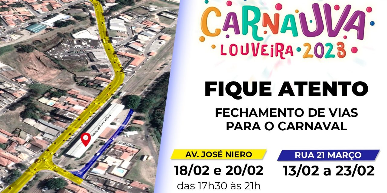 Carnaval 2023 em Louveira: preparação para folia tem interdição de rua na segunda (13)