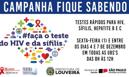 Louveira realiza campanha Fique Sabendo, com testes rápidos para HIV, Sífilis, Hepatite B e C